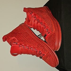 Red shoes with rhinestones